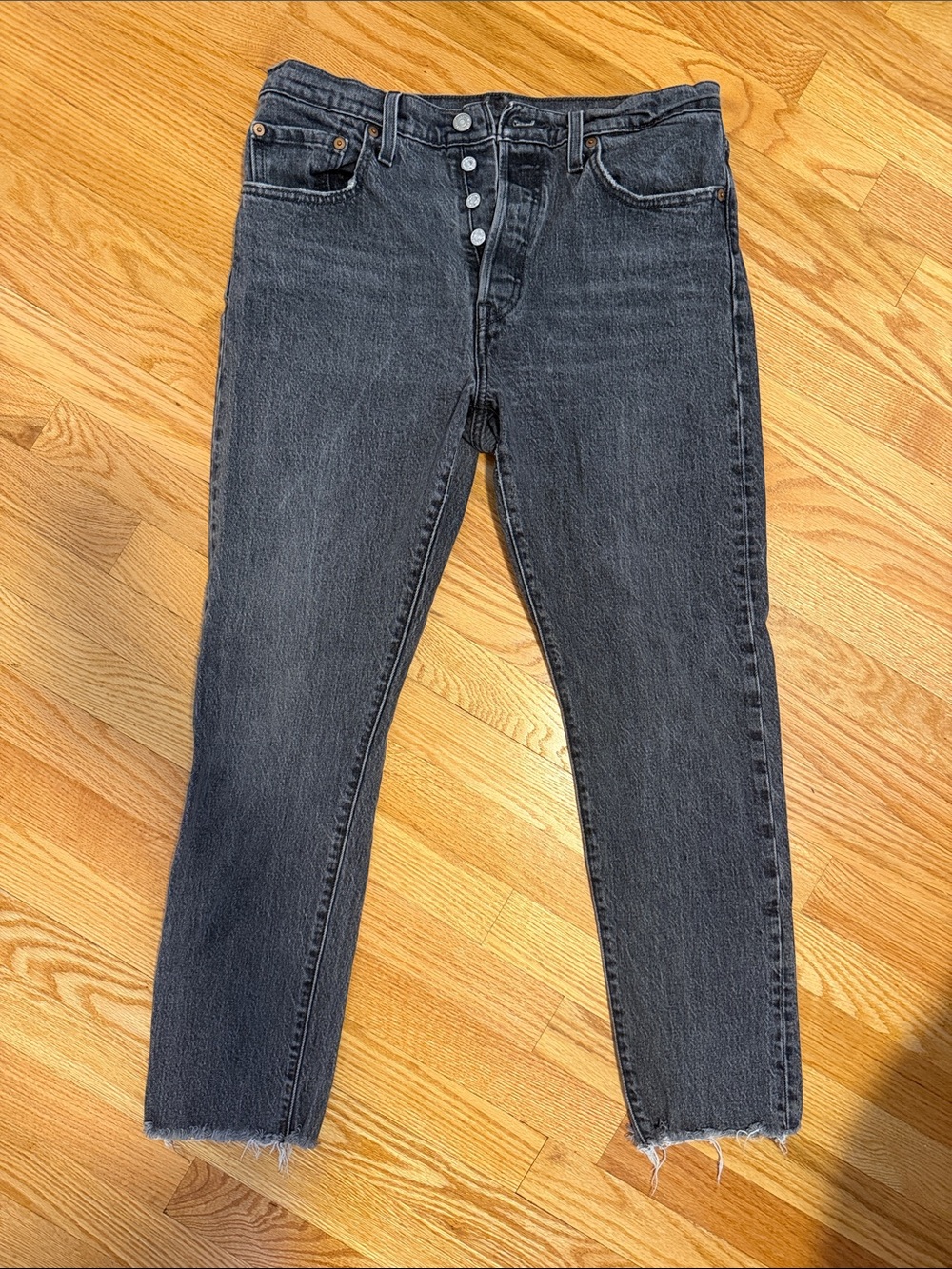 Levi's 501 S W29 L28 Grey High-Rise Button-Fly Jeans